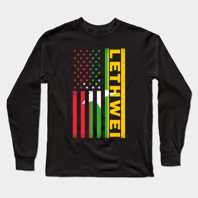 Lethwei Myanmar USA flag Long Sleeve T-Shirt by NicGrayTees